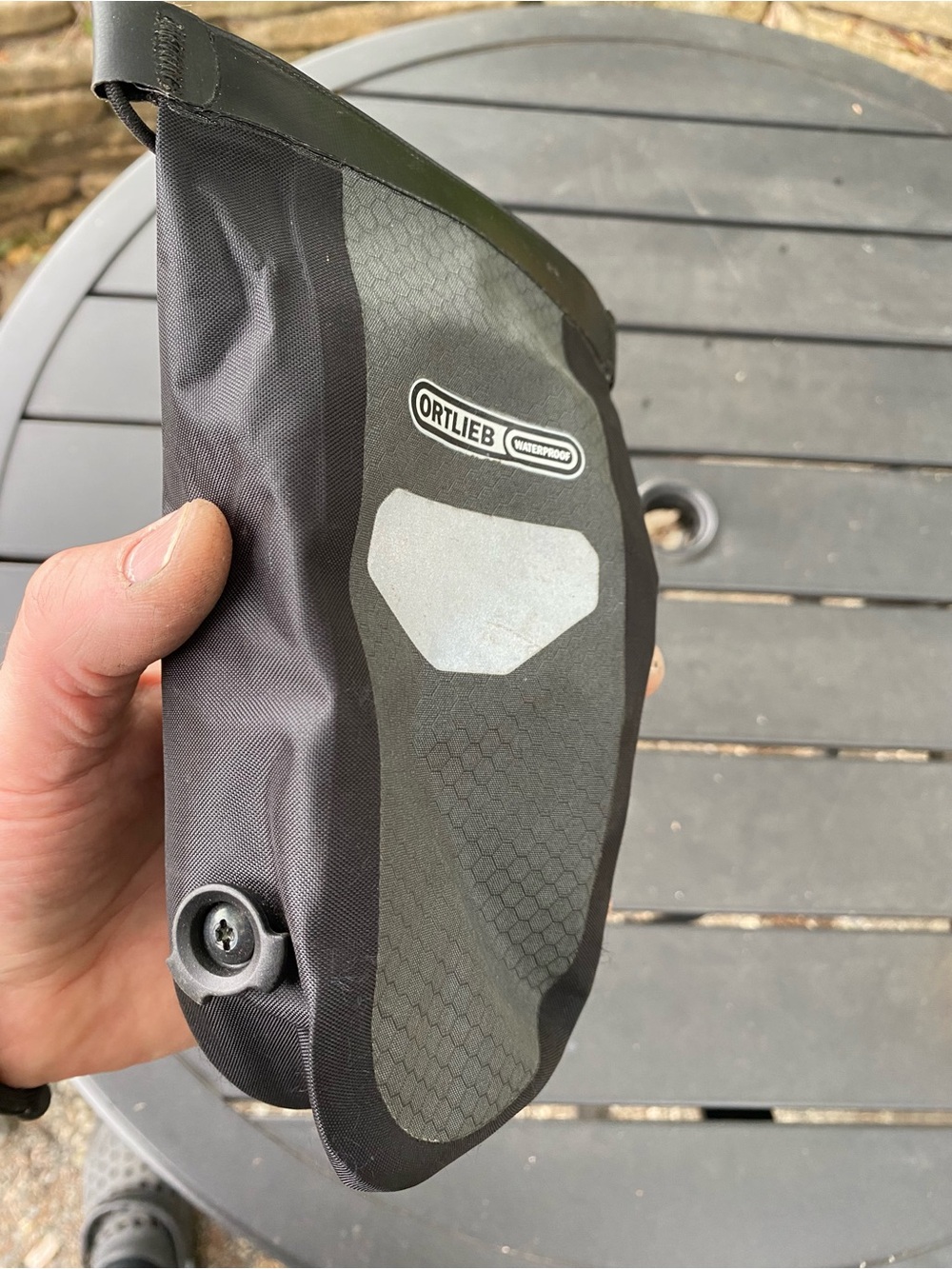 Very Nice Black & Grey Ortlieb Waterproof Micro Behind the Saddle Bicycle Bag